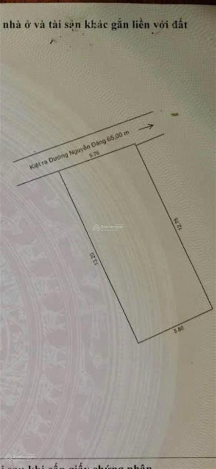 Bán đất tặng nhà kiệt nguyễn đăng 75m2 ngang 5m80 hậu nhẹ giá đầu tư 2ty450.