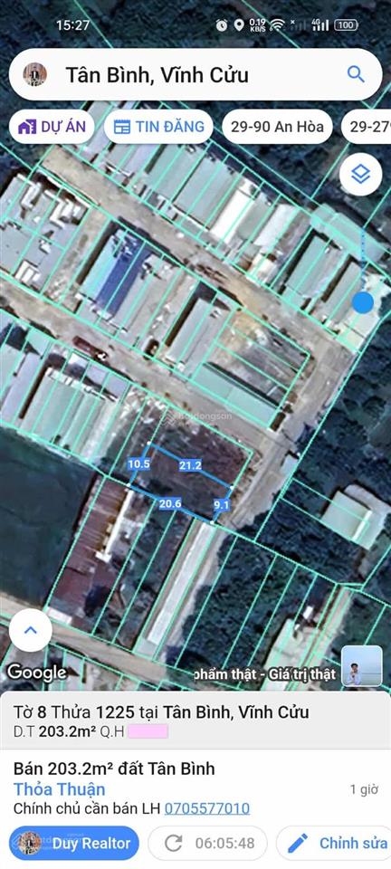 Bán đất tại hương lộ 7, tân bình, vĩnh cửu, đồng nai, giá 1,45 tỷ, diện tích 100m2 chỉ với view đẹp