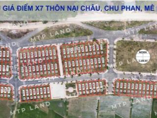 Đất đấu giá chu phan, 2 mặt tiền, đường, vỉa hè 9m, 41tr/m2