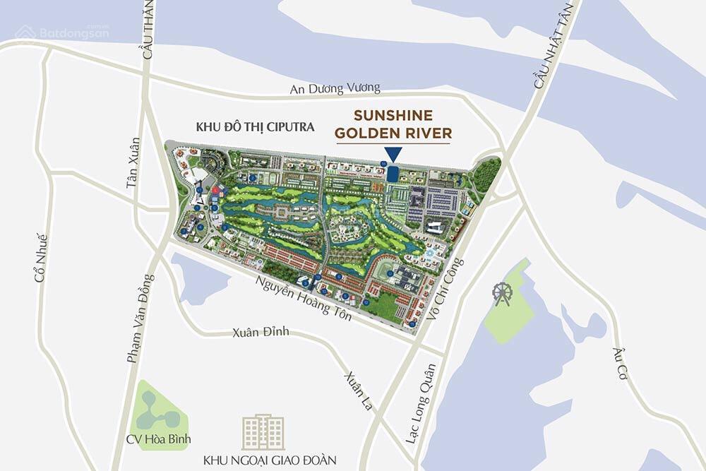 Bán liền kề sunshine golden river 2 mặt tiền, 5 tầng 1 hầm, view bể bơi đẹp, đường kết nối 30m