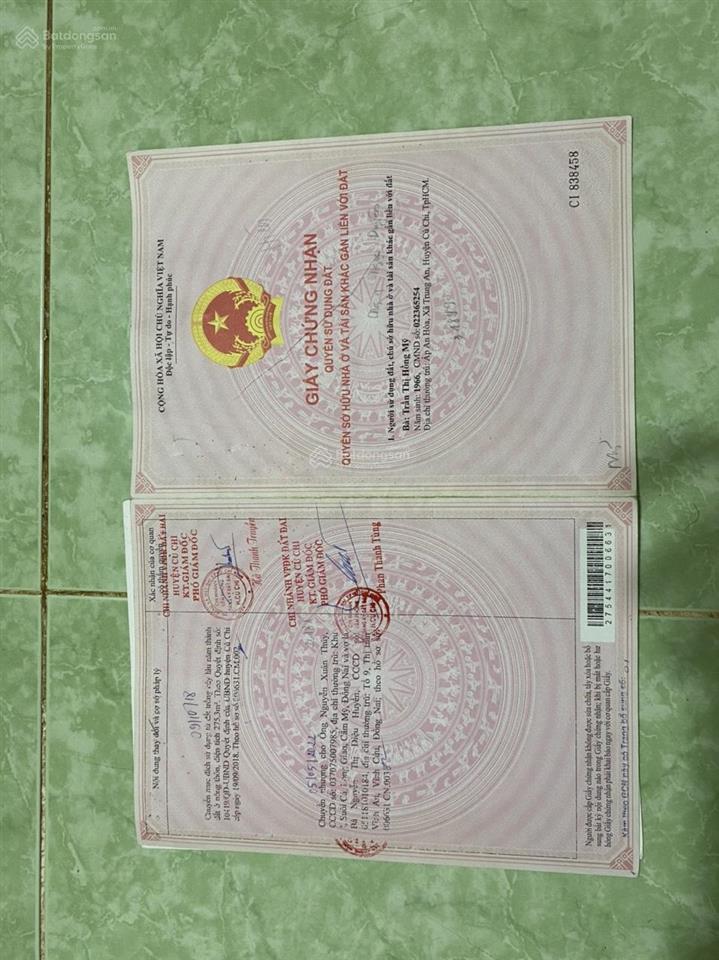 Bán đất trung an (bình mỹ) củ chi