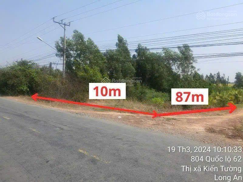 Ngân hàng thanh lý giá cực tốt, tài sản mt ql 62 kiến tường, long an, giá 4,579tỷ, dt 1397m2 (ođt)