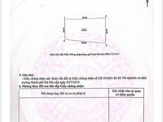 Chính chủ bán đất hàng xóm vin cổ loa, sát cầu tứ liên  lô góc, ô tô tránh  430m2