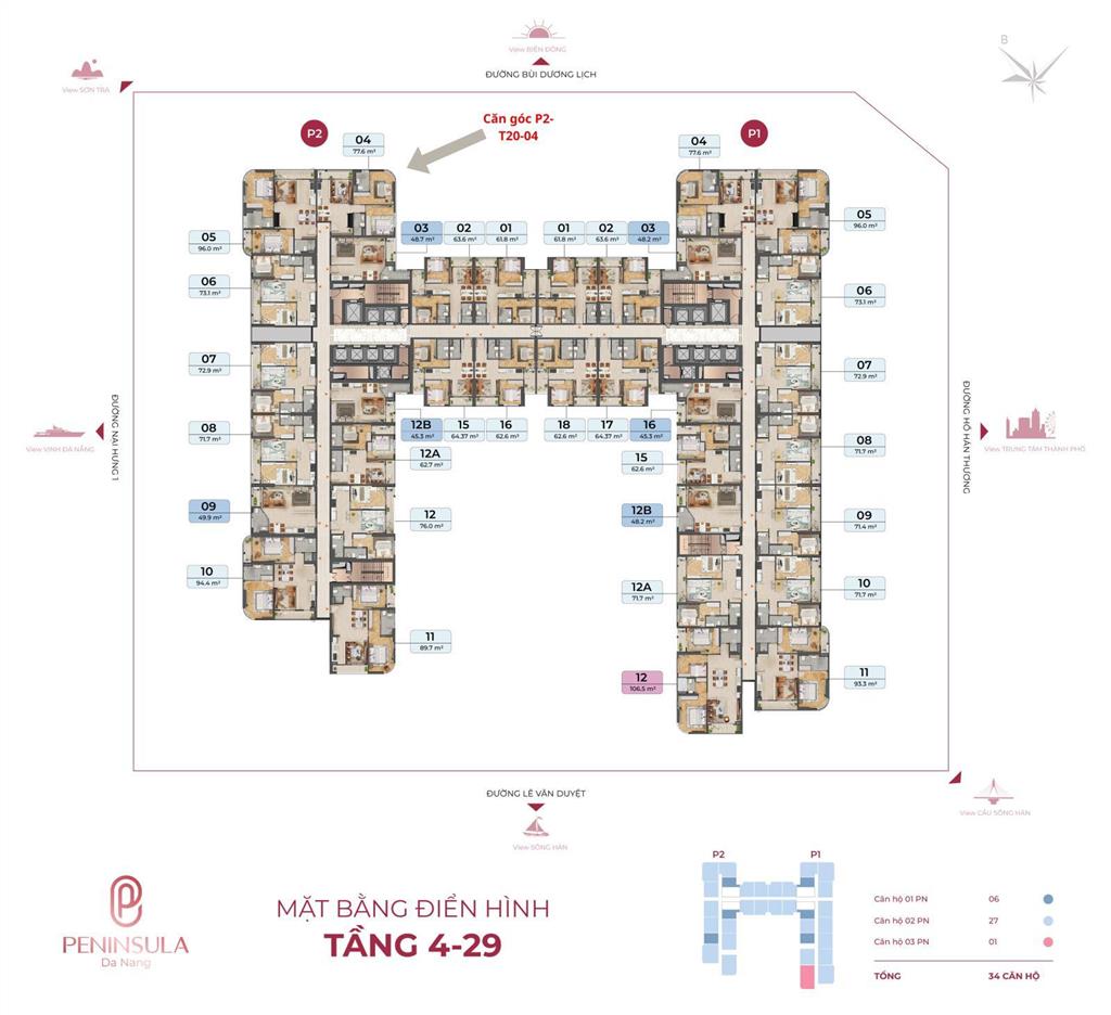 Bán căn hộ góc 3pn bên bờ sông hàn tại sơn trà  view sông hàn, pháo hoa quốc tế diff cực đẹp