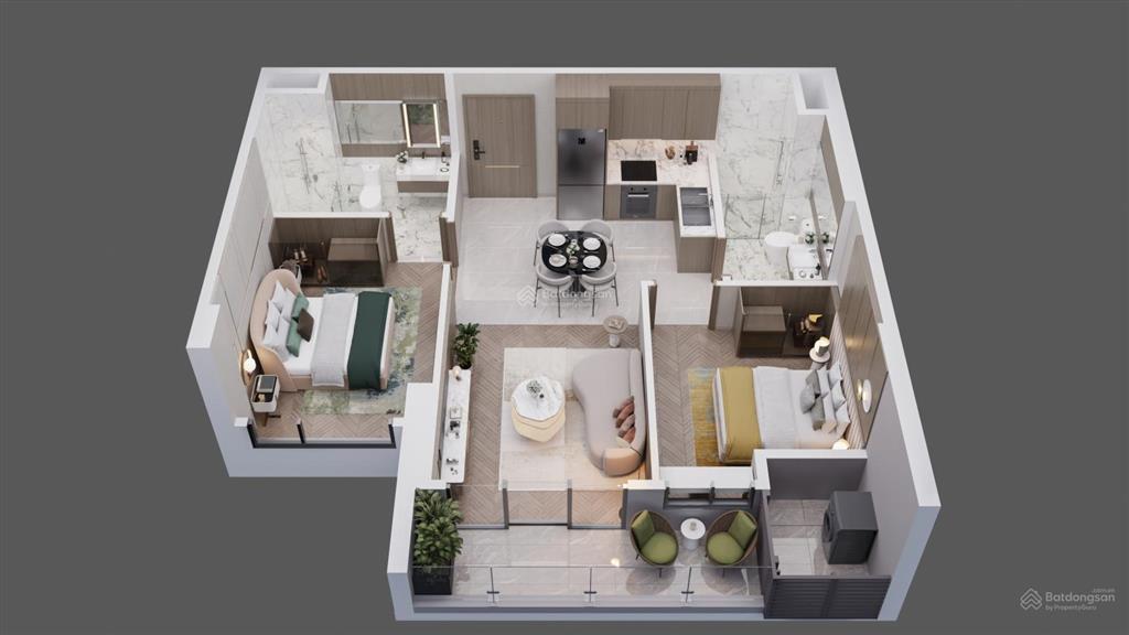 Bán căn hộ 2pn  2wc 55m2 giá 5.45 tỷ tòa vip lumiere evergreen tại vh smart city