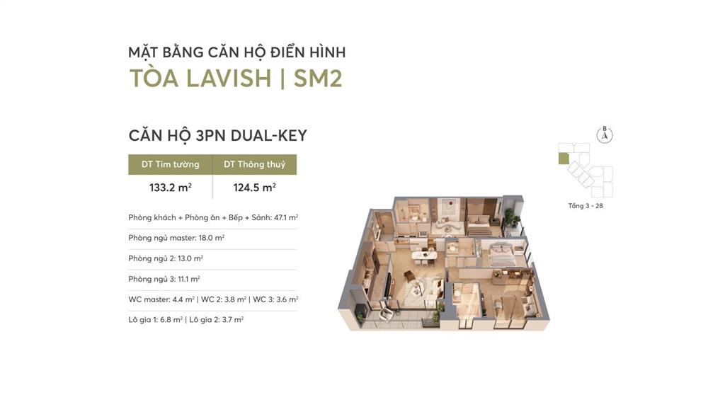 Siêu phẩm 3 phòng ngủ 3 wc duy nhất tại dự án greenera southmark  toà lavish sm2