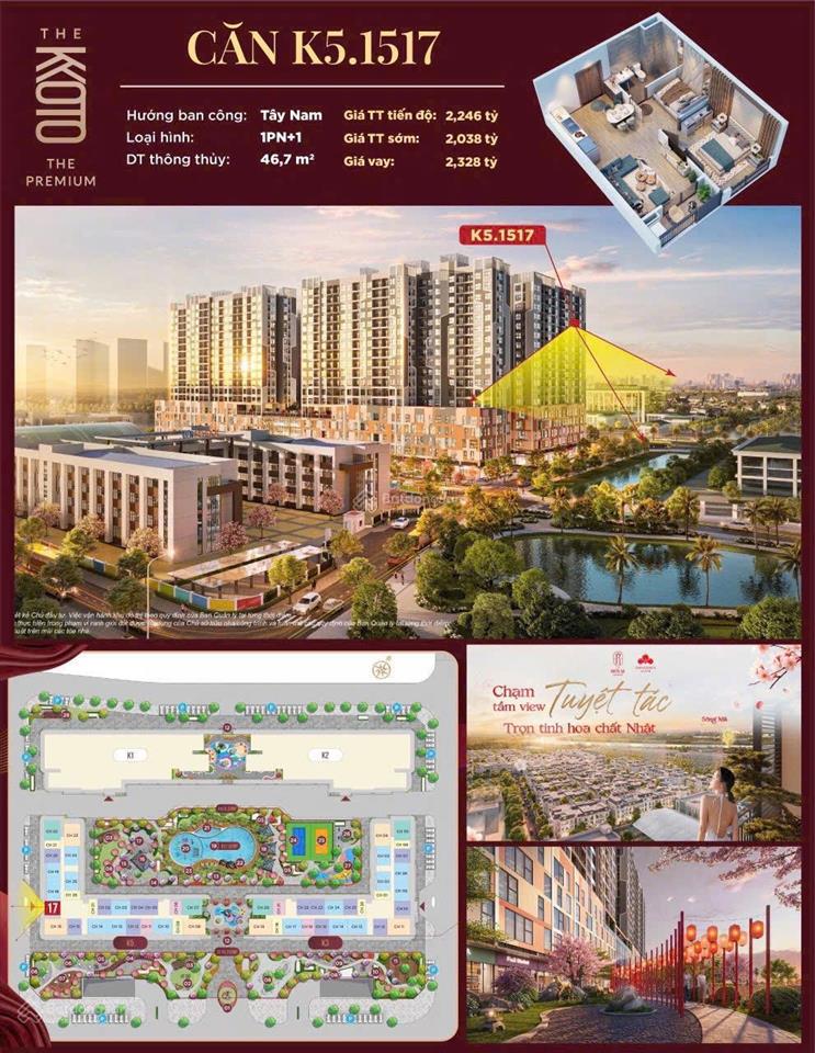 Bán căn 1 ngủ cộng giá rẻ nhất the kyoto vinhome thanh hoá