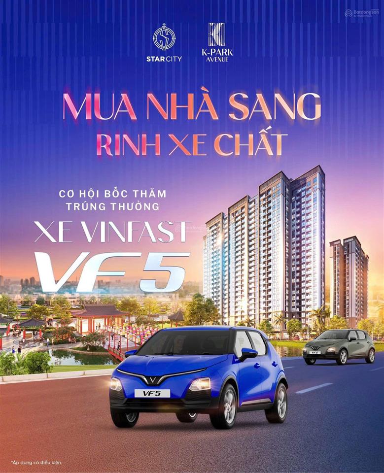 Mua nhà xịn tặng xe sang mua căn 2 ngủ the k park avenue. nhận ngay cơ hội trúng xe vf5 plus