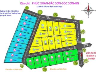 Đất sóc sơn  phân lô fo  đường thông  liền kề khu tái định cư  giá nhỉnh 1 tỷ