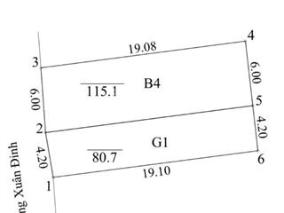 Bán đất mặt phố xuân đỉnh. mt 4.2m. sổ vuông đẹp 80,7m² kinh doanh đỉnh cao giao thông thuận tiện