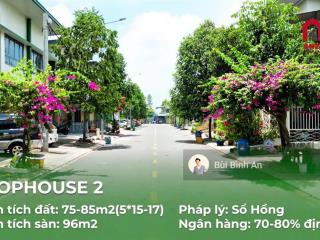 Bán shophouse 85m2 full thổ cư kđt oasis city, sổ hồng hoàn công, hỗ trợ vay, giá tốt 1,75 tỷ