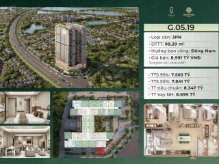 Bán cc galia hanoi, hướng đông nam , 98,29m2, 3pn, 3wc tại yên sở, hoàng mai, hà nội