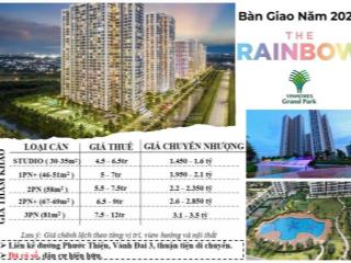 Gh sang nhượng ch vinhomes q.9 giá tốt từ studio  1pn + 1  2pn  2pn + 1  3pn chỉ từ 1.45 tỷ/căn
