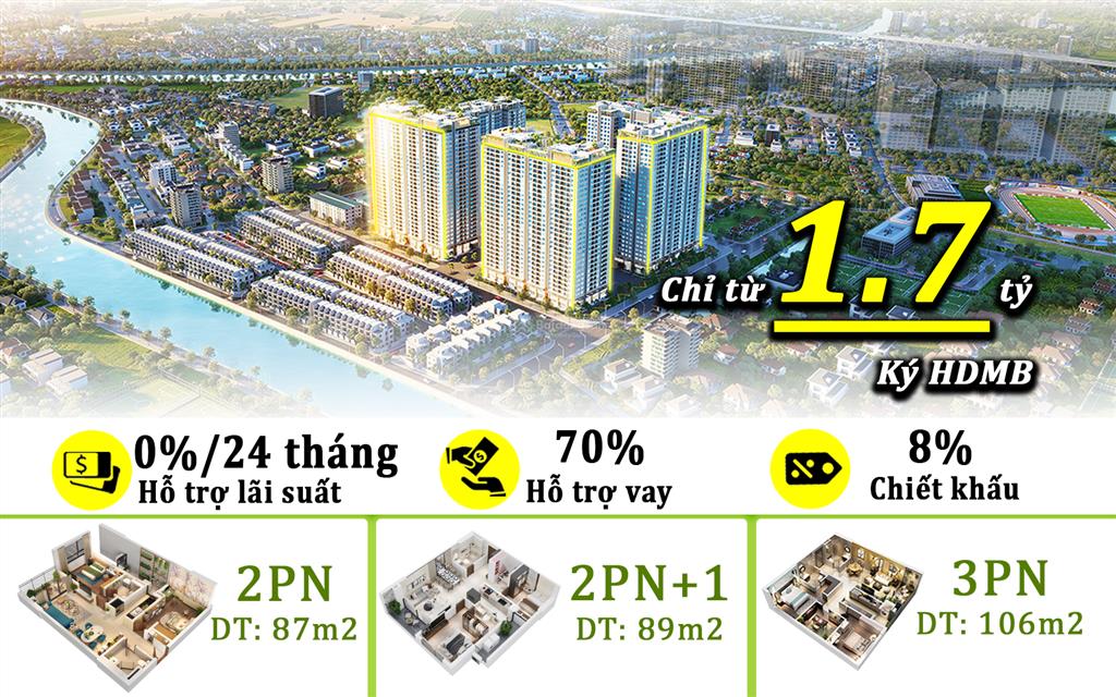 Quỹ căn 2+1 độc quyền melody linh đàm giá tốt, vốn chỉ từ 1,7 tỷ, ck 8% miễn lãi & ân hạn 24 tháng!