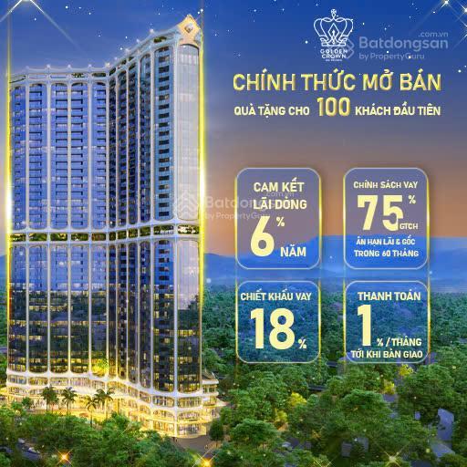 Chỉ cần 917tr sở hữu ngay căn hộ 5* 2pn golden crown hải phòng cam kết thuê lại dòng tiền 6%/năm