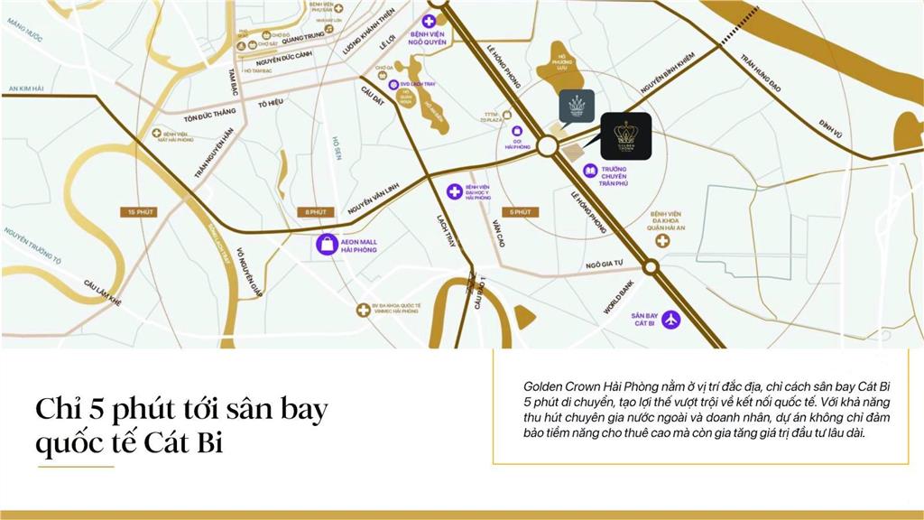 Chỉ cần 917tr sở hữu ngay căn hộ 5* 2pn golden crown hải phòng cam kết thuê lại dòng tiền 6%/năm