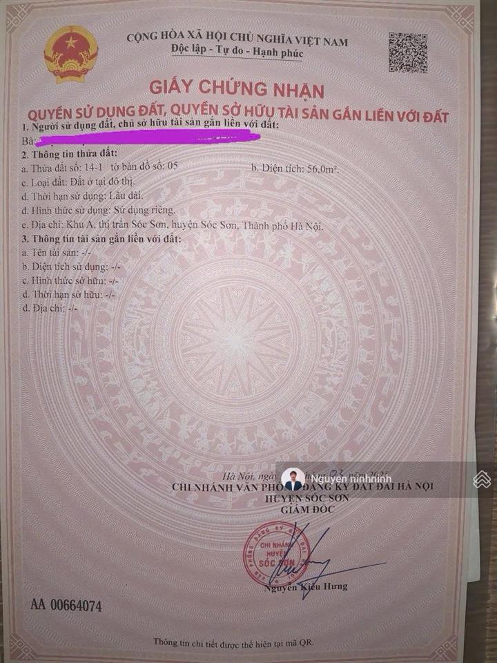 Đất đẹp tổ 1 thị trấn sóc sơn..