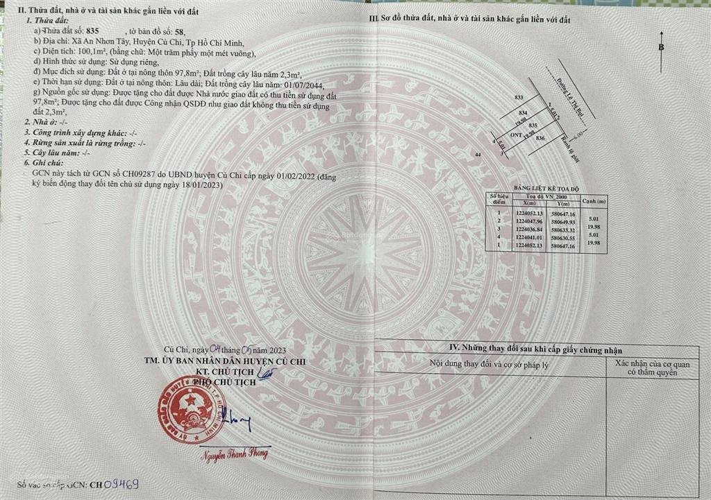 Bán đất 100m2 tại an nhơn tây, củ chi, hồ chí minh, giá siêu hời 1,7 tỷ