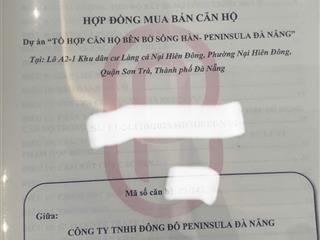 Chính chủ cần bán căn hộ peninsula view sông hàn, giá cực rẻ so với giá cđt