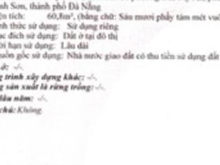 Cần bán nhanh lô đất an thượng (tôn thất thiệp) mỹ an. giá cực tốt