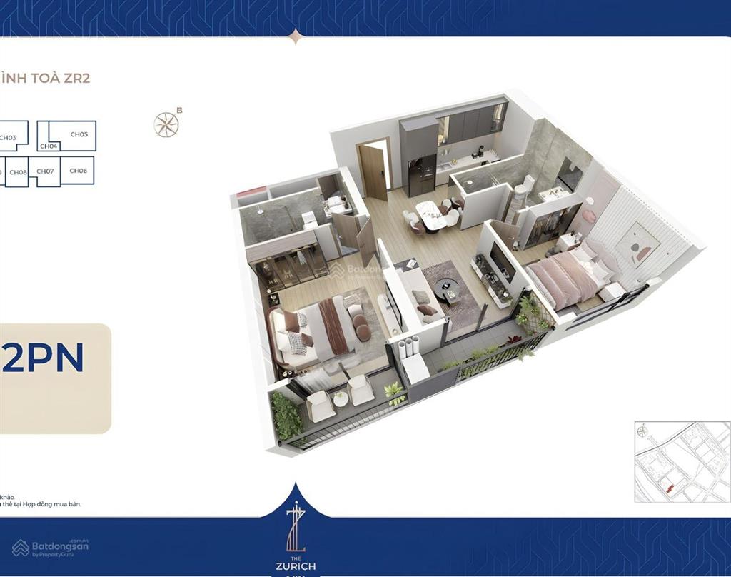 Căn hộ 2pn 2wc ocean park hướng đông nam, ban công đẹp, giá cực mềm