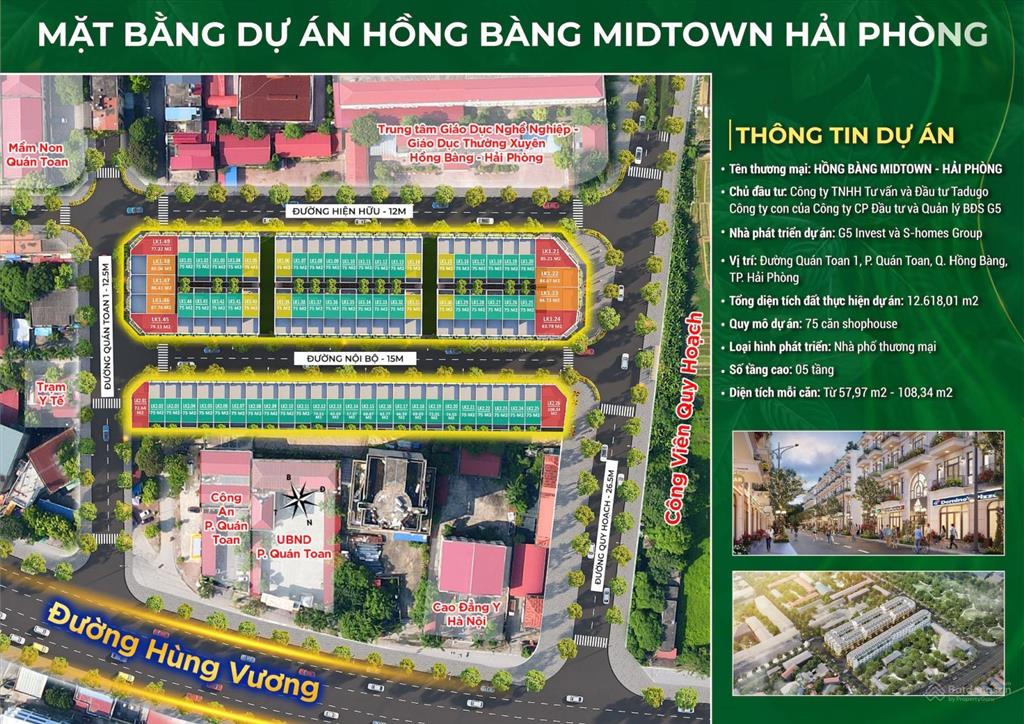 Bán căn shophouse hàng hiếm tại midtown hồng bàng, sẵn sổ giao dịch, giá chỉ bằng căn chung cư hn