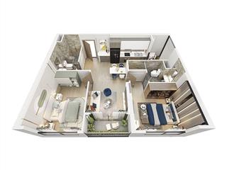 Bán ch zr20501 2pn, 63,2m2 căn góc tại the zurich ,giá 3,95 tỷ bao phí.  0982 343 ***