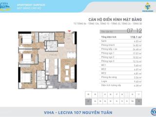 Bán gấp căn hộ 118m2 viha leciva (lô góc). rẻ hơn mua trực tiếp cđt 800tr.  0966 925 ***