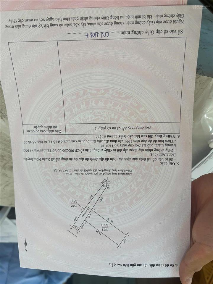 Cần bán lô đất xuân nộn thư lâm hà nội giá 4tỷ nhỉnh xíu diện tích 68m2 lô