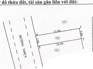 Đất mặt tiền đường nhựa, cây trôm mỹ khánh, xã phước hiệp, 5x21=105m2, 980tr, sổ hồng riêng.