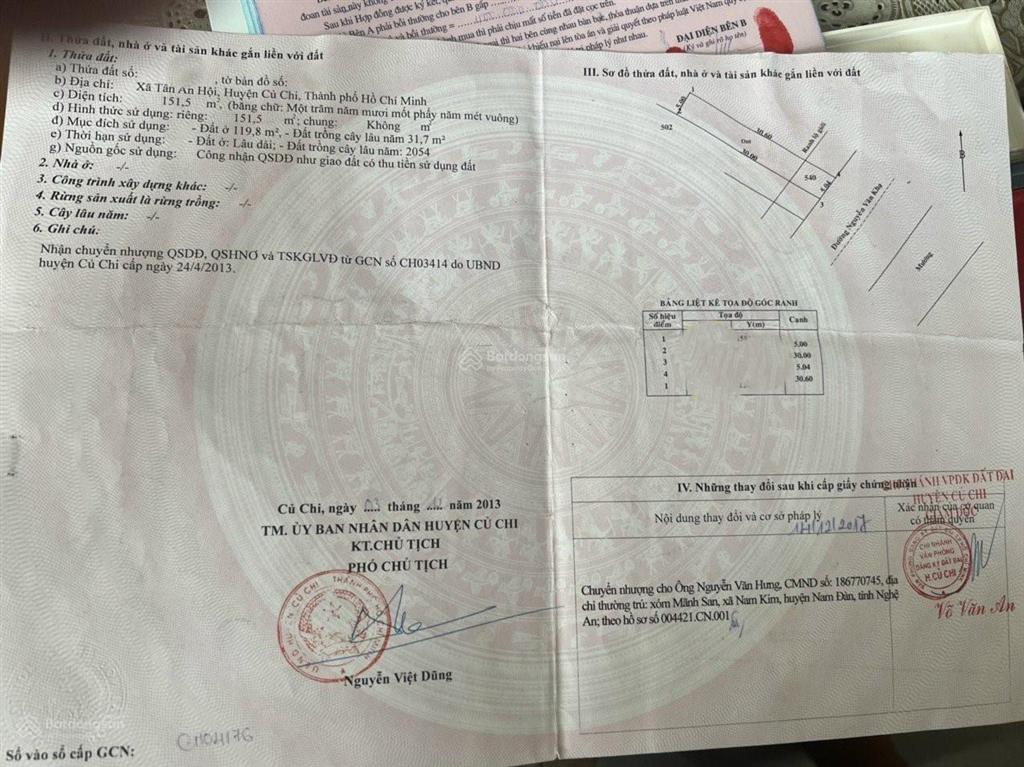 Mặt tiền nguyễn văn khạ, cạnh kcn tây bắc, dt 151m2(5x30)m, shr, giá 1 tỷ 4, đầu tư kinh doanh tốt