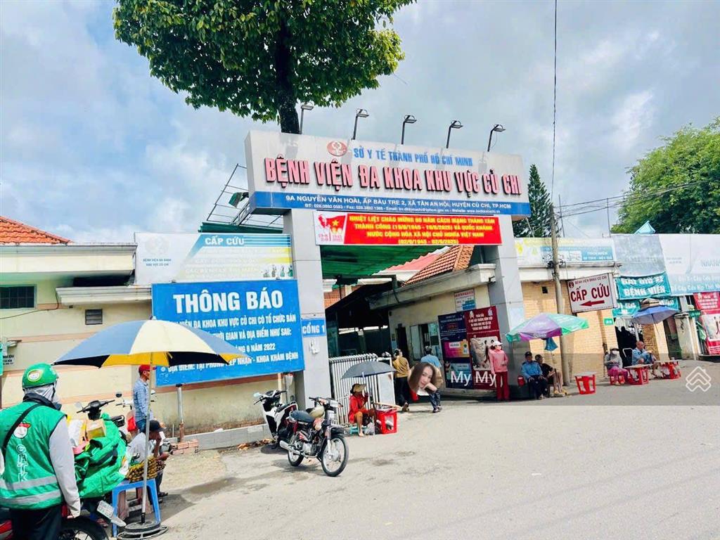 850 triệu lô góc 2 mặt tiền 210m2 đường nguyễn văn hoài, sát vách bệnh viện củ chi, sổ sẵn
