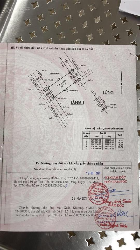 Bán nhà hóc môn 5x15 shr, khu bùi môn, hẻm xh. xuân thới đông