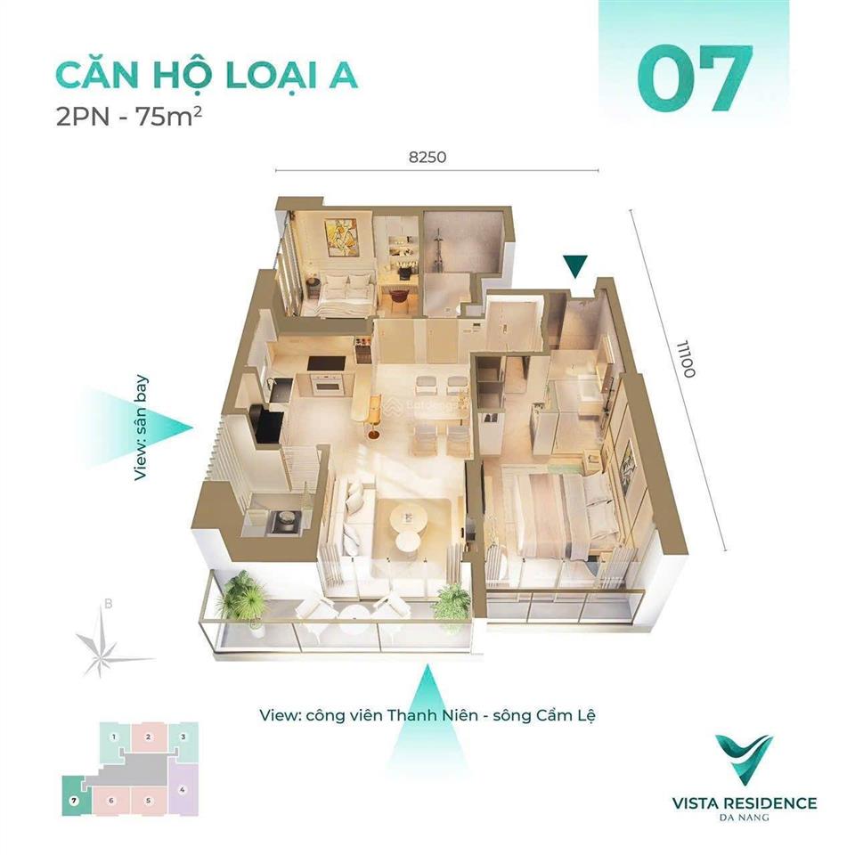 Cực phẩm căn góc cuối cùng của tòa chung cư vista, view trực diện sông hàn, tiện ích trong tầm tay