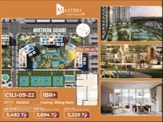 Căn 1pn + dt 50,5m² khác biệt giữa lòng masteri trinity square
