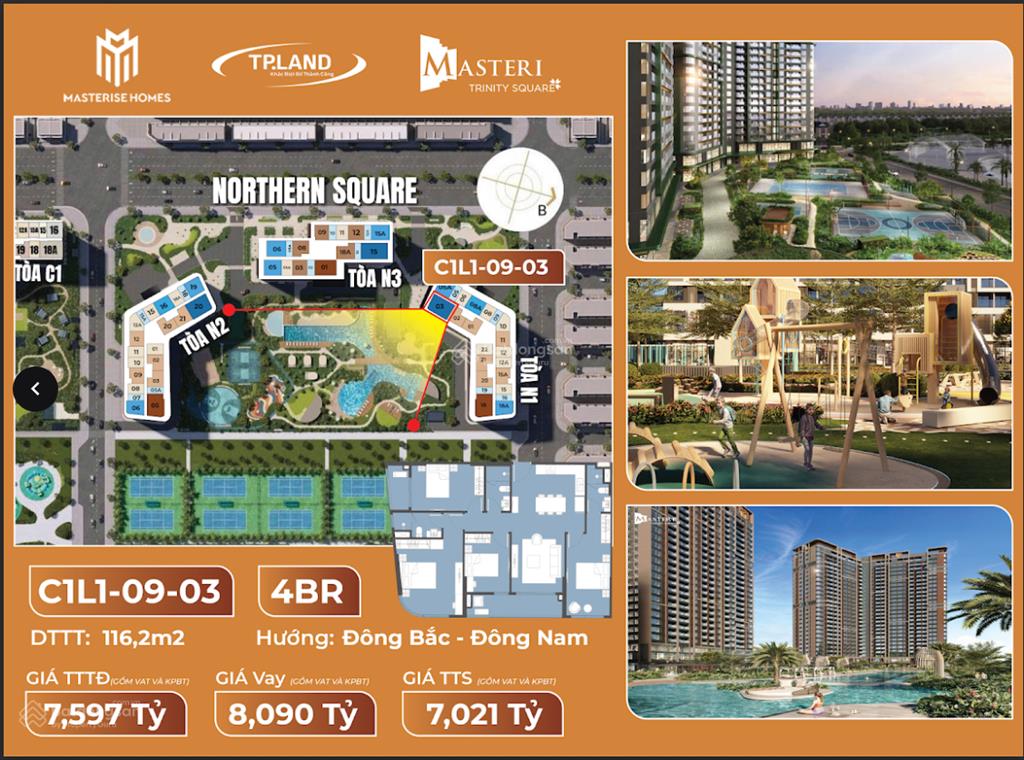 Độc quyền căn 4pn góc siêu đẹp giá tốt nhất thị trường masteri trinity square ocean park 2