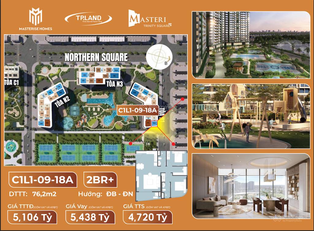 Độc quyền căn 2pn + thiết kế kính cong hiện đại dự án masteri trinity square