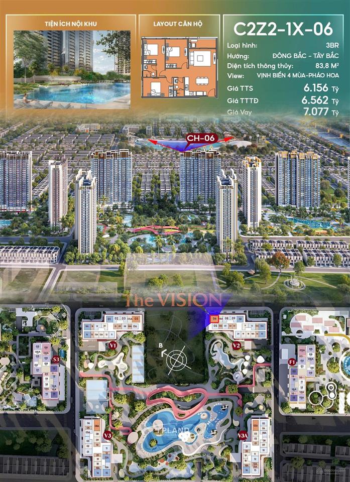 Không gian sống thông minh  căn 3pn view ngắm pháo hoa duy nhất tại masteri era landmark!