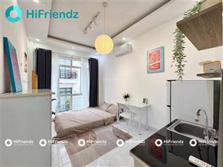 Cho thuê căn hộ studio cửa sổ lớn, full nt, free xe, được nuôi pet, nhận ngắn hạn gần cầu ông lãnh