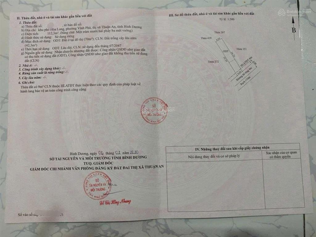 Đất đẹp vĩnh phú  4.5 x 25m  gần sông sài gòn, ql 13  phù hợp ở & đầu tư