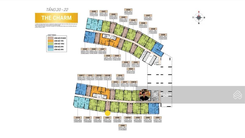 Căn toà charm 2007
căn studio 32m2 giá bán 3.060tỉ
ban công hướng nam mát mẻ