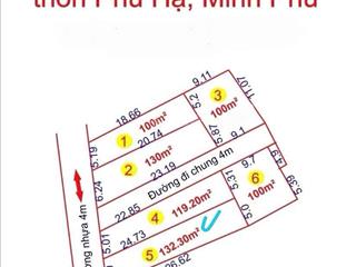 Đất phân lô minh phú 132.3m²  ô tô tránh  full thổ chỉ nhỉnh 2 tỷ