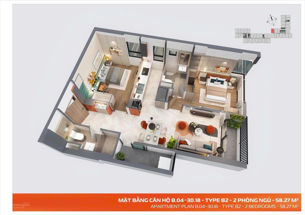 Thuê nhà 6,8 triệu/th bằng 15 tháng tt the aspira, booking ck ngày 3%, giá chỉ 2tỷ580 căn 2pn, 2wc