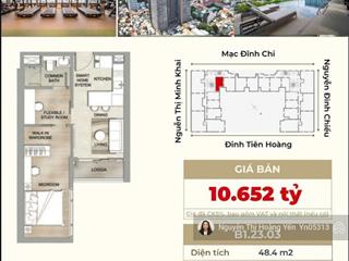 Căn hộ cao cấp marq quận 1 view bình thạnh, hướng đông bắc, 1 phòng ngủ + 1 wc, giá 10.652 tỷ