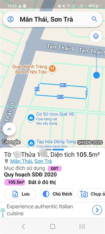 Bán lô tân thái 10, cách biển 150m, sơn tràtp đà nẵng