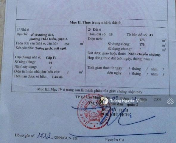 Bán biệt thự gần sông sài gòn 10 đường số 6, thảo điền, q2 | 28x30m | tường villa 0934 161 ***