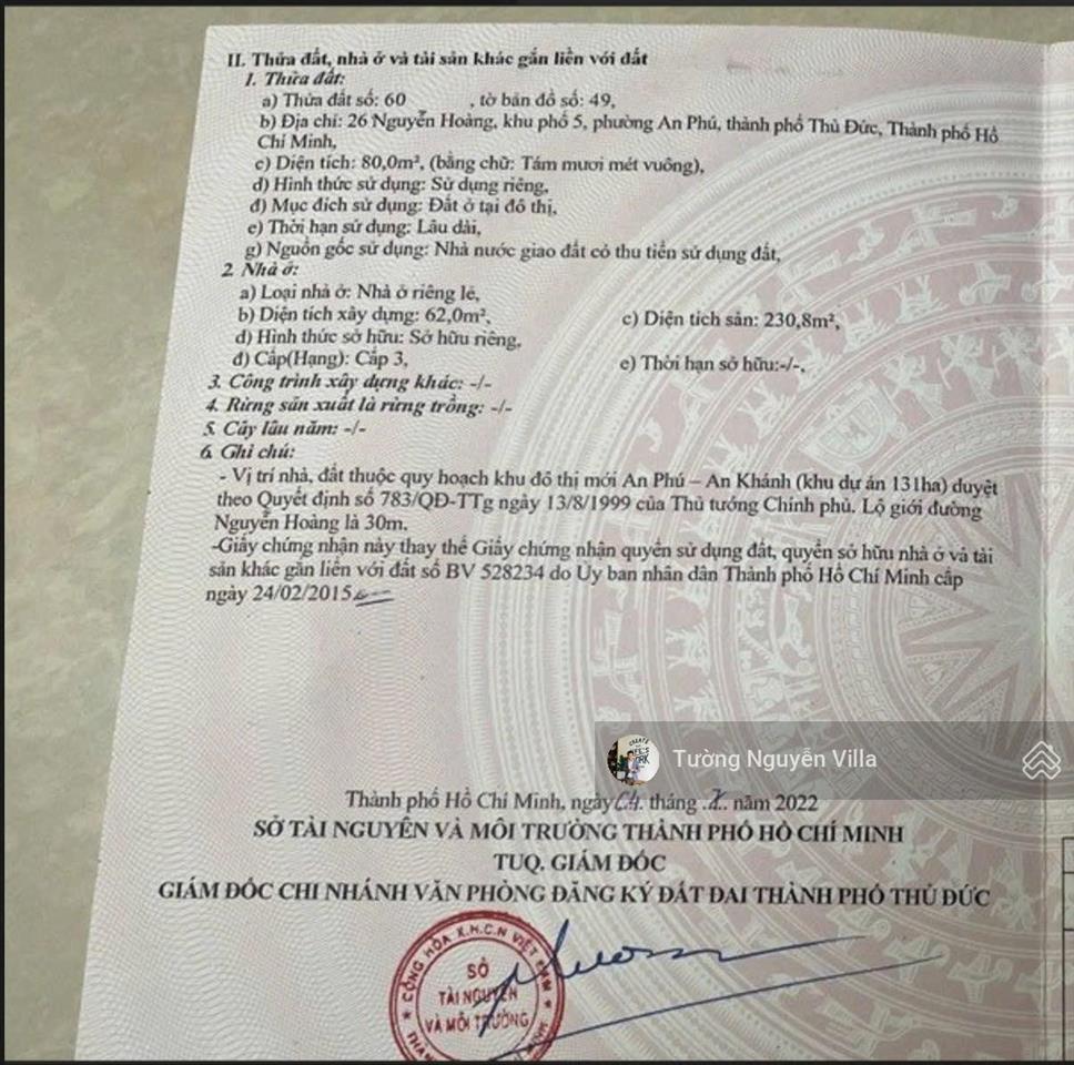 Bán nhà mặt phố 26  28 nguyễn hoàng, p. an phú, q2 | 8x20m | tường villa 0934 161 ***