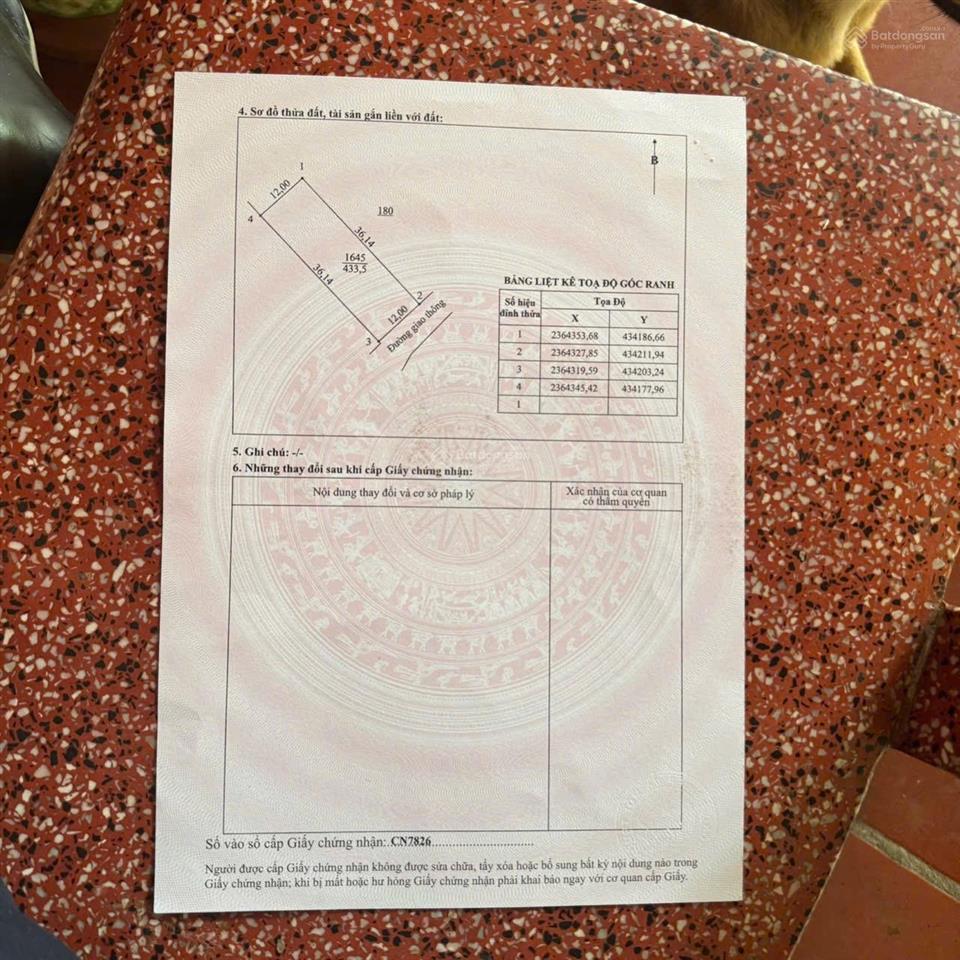 Lô đất mặt tiền 12m giá 6 triệu/m2 rẻ như cho tại phường trung thành, tỉnh thái nguyên