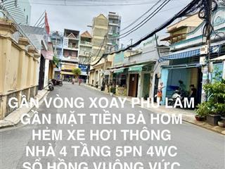 Gần vòng xoay phú lâm hẻm xe hơi thông gần mặt tiền bà hom, q6