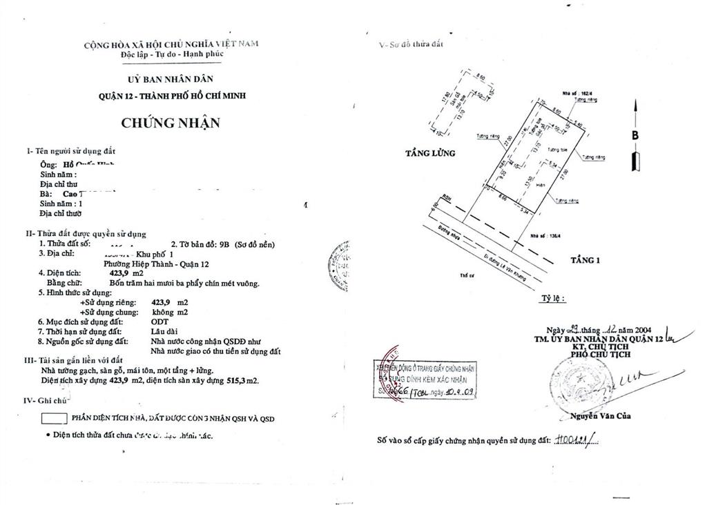 Bán đất xây nhà xưởng 153 lê văn khương, q. 12, vị trí đẹp siêu thị megamart, 2023m2, giá 48 tỷ